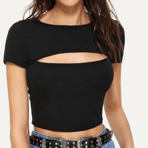 SHEIN Cut Out Crop Top